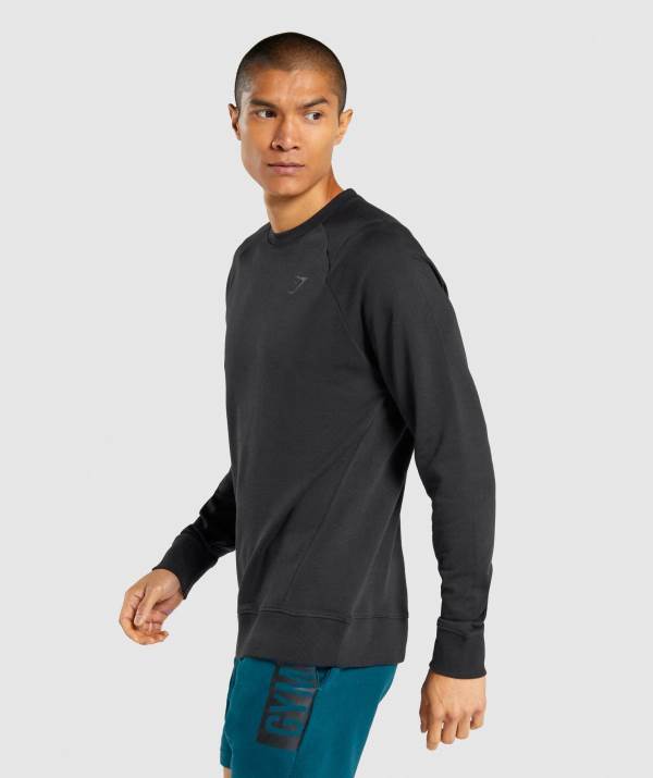 Panske Pulovre Gymshark Bold Crew Čierne | JK9403521